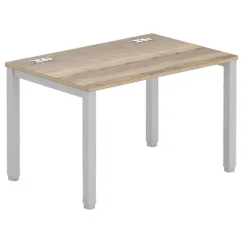 Bureau 120 x 80 ch&ecirc;ne vein&eacute; - pieds  aluminium 