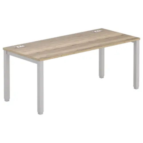 Bureau 180 x 80 chêne veiné - pieds aluminium