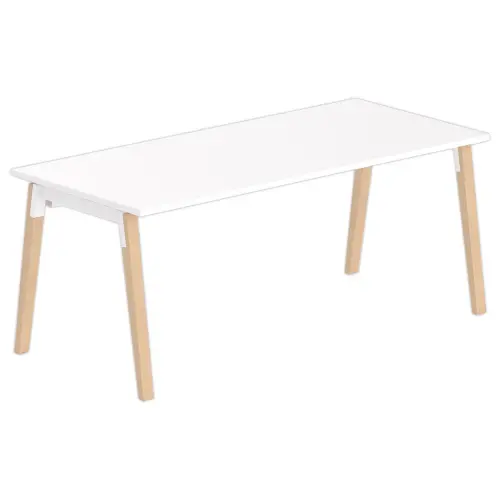 Bureau rectangulaire 180x80 Blanc/ Hêtre Bangkok