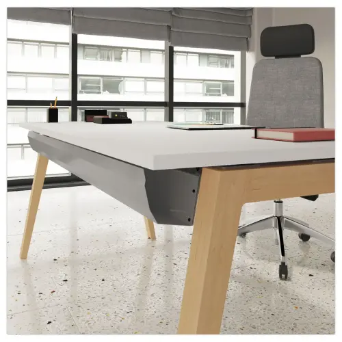 Bureau rectangulaire 180x80 Blanc/ Hêtre Bangkok