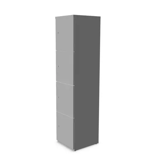Tour 4 cases LOK 40x175 sans fente et cl&eacute;s, argent 
