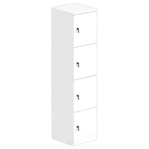 Tour 4 cases LOK 40x175 sans fente et clés, blanc