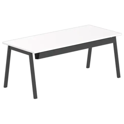 Bureau rectangulaire 180x80 Blanc / piét. anthracite BANGKOK