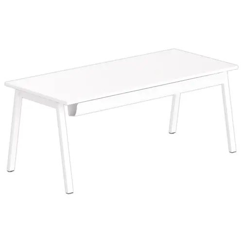 Bureau rectangulaire 180x80 Blanc / pi&eacute;t. Blanc BANGKOK 