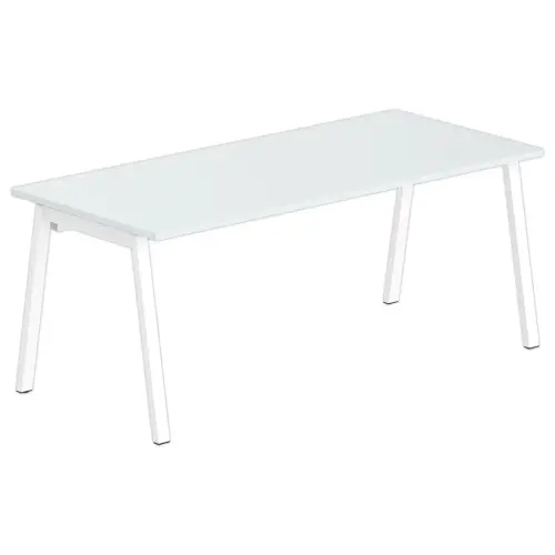Bureau rectangulaire 180x80 Blanc / pi&eacute;t. Blanc BANGKOK 