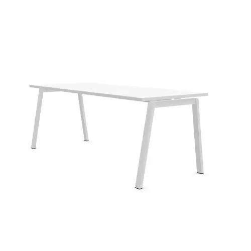 Bureau rectangulaire 180x80 Blanc / pi&eacute;t. Blanc BANGKOK 