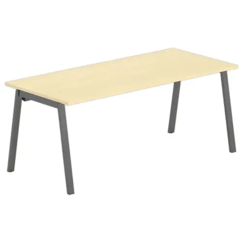 Bureau rectangulaire 180x80 H&ecirc;tre / pi&eacute;t. Anthracite BANGKOK 