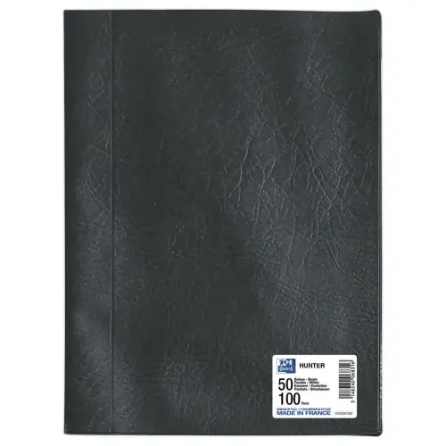 Prot&egrave;ge-documents - Hunter - 50 pochettes - noir - OXFORD 