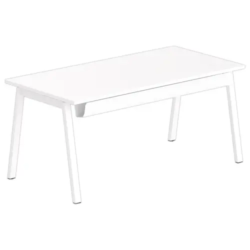 Bureau rectangulaire 160x80 Blanc/ pi&eacute;t. Blanc BANGKOK 