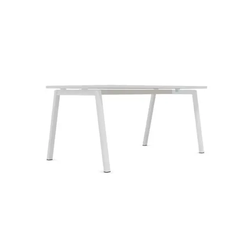 Bureau rectangulaire 160x80 Blanc/ pi&eacute;t. Blanc BANGKOK 