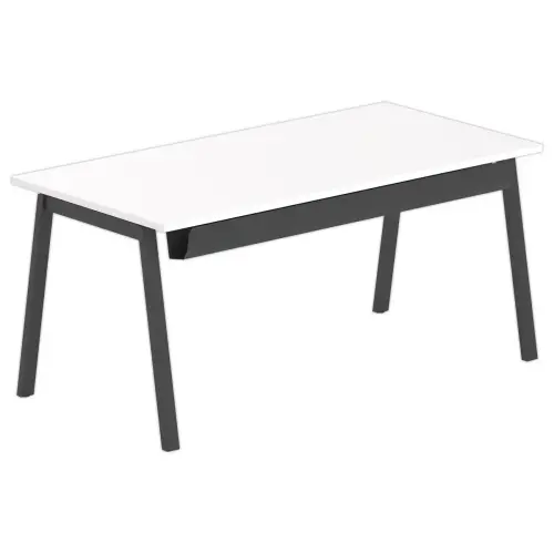 Bureau rectangulaire 160x80 Blanc/ pi&eacute;t. Anthracite BANGKOK 