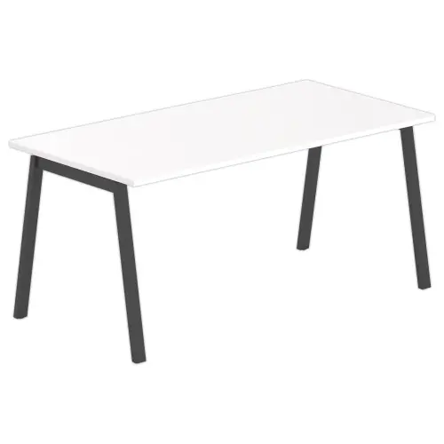 Bureau rectangulaire 160x80 Blanc/ pi&eacute;t. Anthracite BANGKOK 
