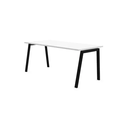 Bureau rectangulaire 160x80 Blanc/ pi&eacute;t. Anthracite BANGKOK 