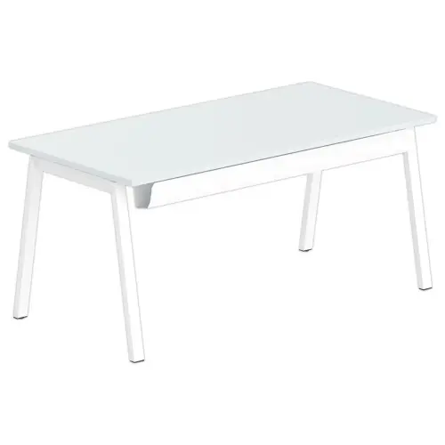 Bureau rectangulaire 160x80 Gris/ pi&eacute;t. Blanc BANGKOK 