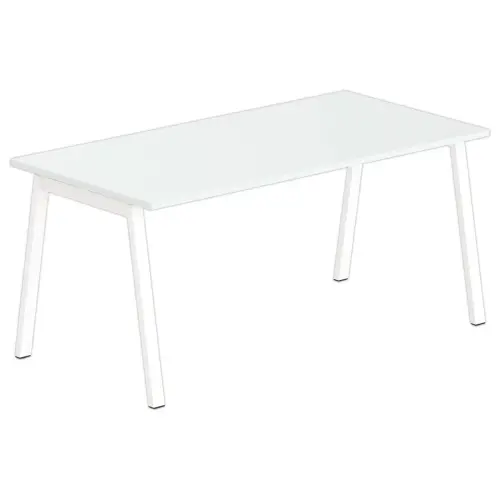 Bureau rectangulaire 160x80 Gris/ pi&eacute;t. Blanc BANGKOK 