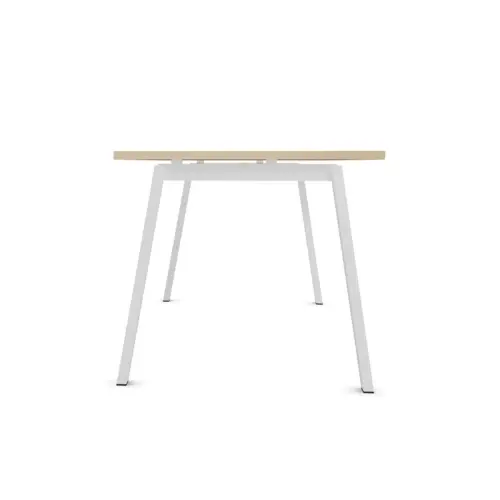 Bureau rectangulaire 160x80 Acacia clair / pi&eacute;t. Blanc BANGKOK 