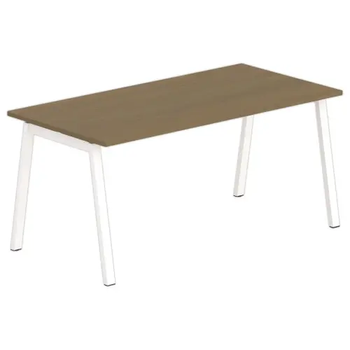 Bureau rectangulaire 160x80 Noyer / piét. Blanc BANGKOK