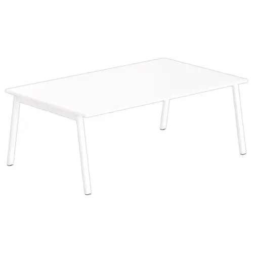 Table rectangulaire 200x120 Blanc / Piét.Blanc