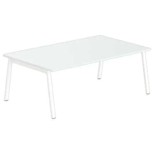 Table rectangulaire 200x120 Gris / Piét.Blanc