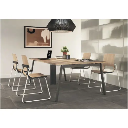 Table rectangulaire 200x120 Hêtre / Piét.Anthracite