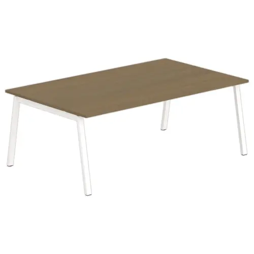Table rectangulaire 200x120 Noyer / Piét.Blanc