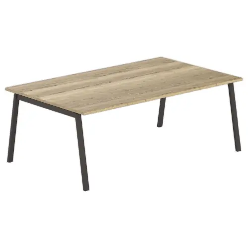 Table rectangulaire 200x120 Chêne veiné / Piét.Anthracite