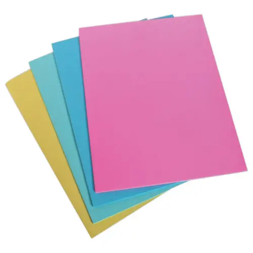 100 Chemises carte économiques coloris assortis pastel 24x32 cm