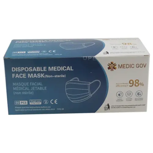 50 Masques chirurgicaux type II+R 