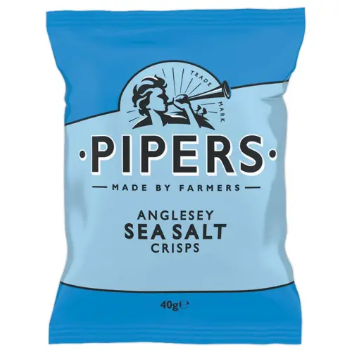 24 Paquets de chips - Aromatisées au sel de mer - 40g - PIPERS