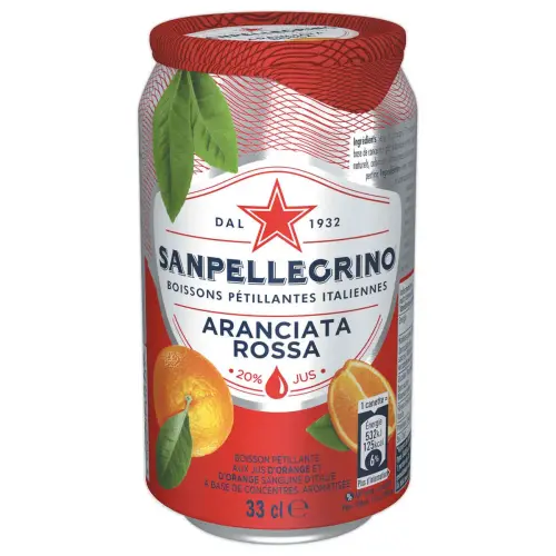 24 Canettes go&ucirc;t Orange sanguine - 33 cl - SAN PELLEGRINO 