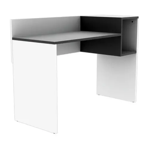 Bureau adapté pour le télétravail en mélaminé avec niche - L 121 cm