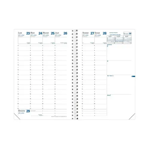 Agenda semainier QuoVadis Club - 16x24cm - noir 