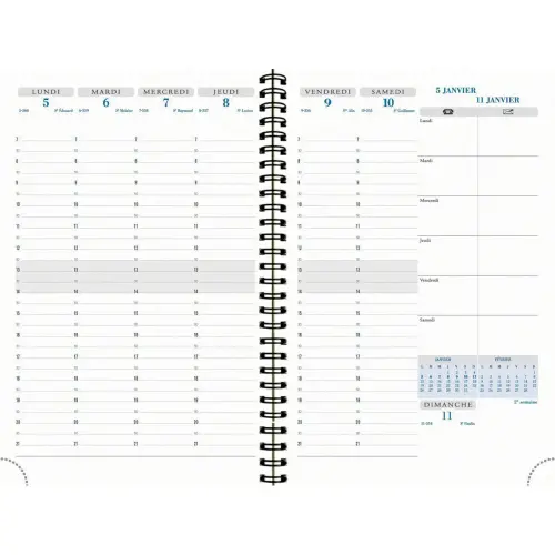 Agenda semainier All in one - 15x21cm - Bleu - Septembre à décembre - EXACOMPTA