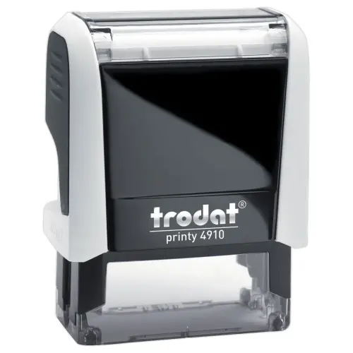 Tampon personnalisable Printy 4910 - Boitier blanc - Encre noire - 2 lignes maxi