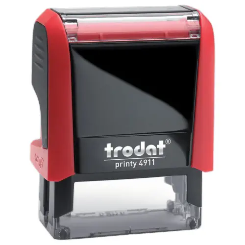 Timbre personnalisable Printy 4911 - Boîtier rouge - Encre noire - 38 x 14 mm - 4 lignes max.