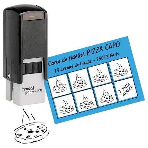 Timbre Printy personnalisable 4921 - Noir - 12 x 12 mm - 3 lignes max. 