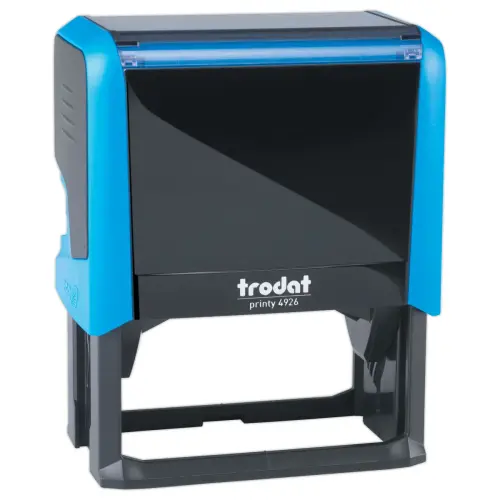 Timbre personnalisable Printy 4926 - Boîtier bleu - Encre noire - 75x 38 mm - 9 lignes max.