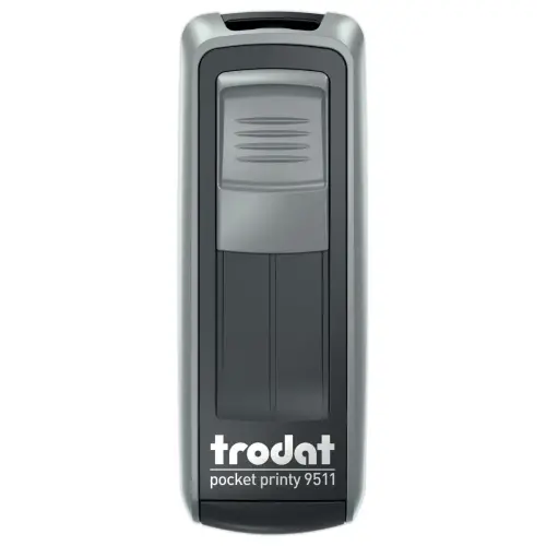 Timbre mobile personnalisable Printy 9511 - Boîtier argenté - Encre noire - 38 x 14 mm - 4 lignes max
