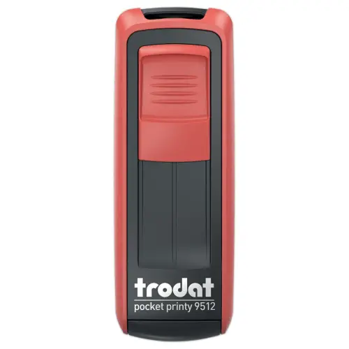 Timbre mobile personnalisable Printy 9512 - Boîtier rouge -Encre noire - 47 x 18 mm - 5 lignes max