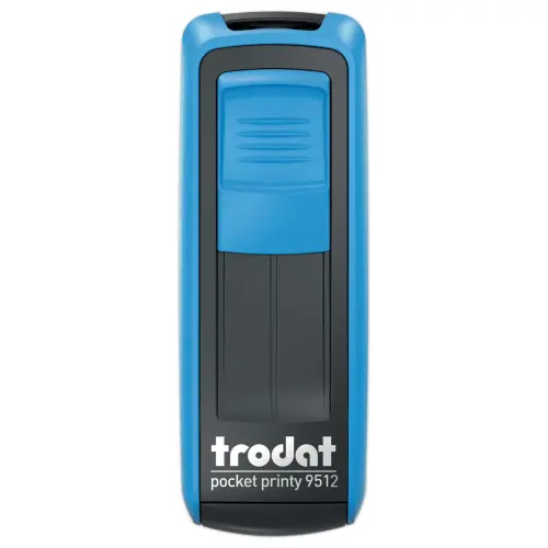 Timbre mobile personnalisable Printy 9512 - Boîtier bleu - Encre noire - 47 x 18 mm - 5 lignes max