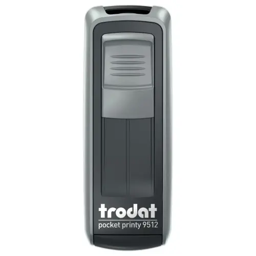 Timbre mobile personnalisable Printy 9512 - Bo&icirc;tier argent&eacute; - Encre noire - 47 x 18 mm - 5 lignes max 