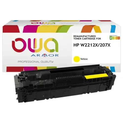 Toner éq. HP W2212X - Haute capacité - Jaune - OWA