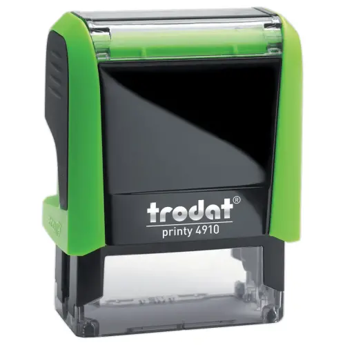 Tampon personnalisable Printy 4910 - Boîtier vert - Encre noire - 2 lignes maxi