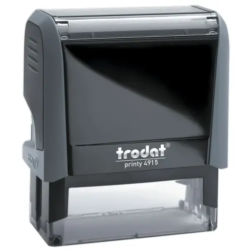 Timbre personnalisable Printy 4915 - Boîtier gris - Encre noire - 70x 25 mm - TRODAT