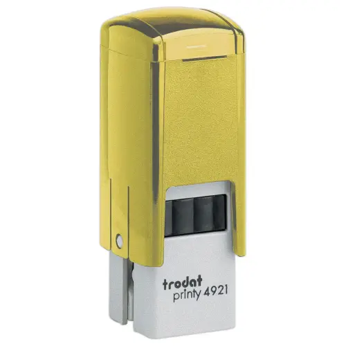 Timbre Printy personnalisable 4921 - Boîtier jaune - Encre noire - 12 x 12 mm - 3 lignes max.