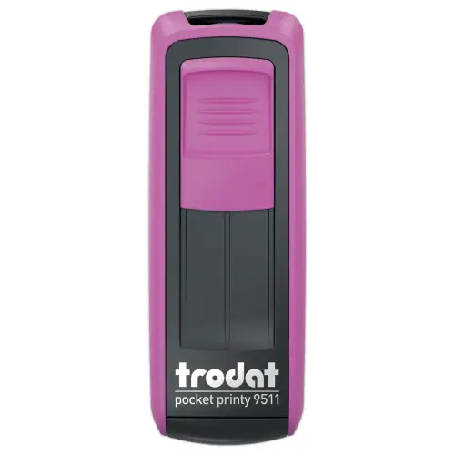 Timbre mobile personnalisable Printy 9511 - Boîtier rose - Encre noire - 38 x 14 mm - 4 lignes max