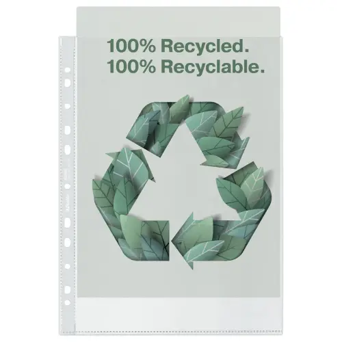 100 Pochettes perfor&eacute;es - polypropyl&egrave;ne recycl&eacute; 7/100&egrave;me - ESSELTE 