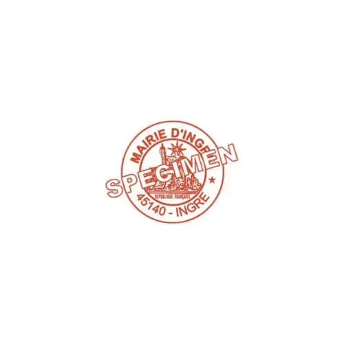 Timbre Printy personnalisable 4630 - Bo&icirc;tier rouge - Encre rouge - &Oslash;30 mm - 6 lignes max. 