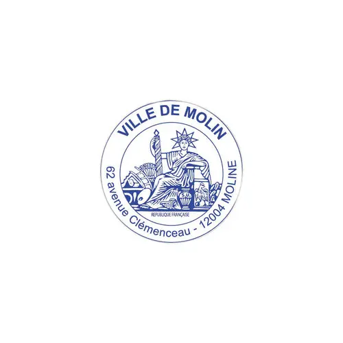 Timbre personnalisable Printy 4642 - Encre bleue - &Oslash; 42 mm - 8 lignes max. 