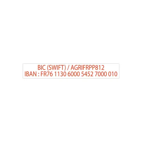Timbre Printy personnalisable 4916 - Encre rouge - Boîtier rouge - 70 x 10 mm - 2 lignes max.